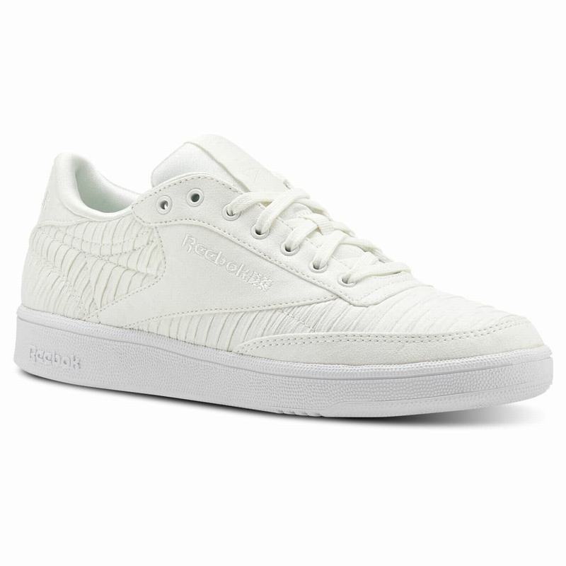 Tenisi Reebok Club C 85 Dama Albi Romania YQ2479FA